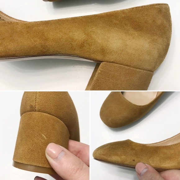 Cognac Suede Block Heel Flats Banana Republic - Picture 7 of 8